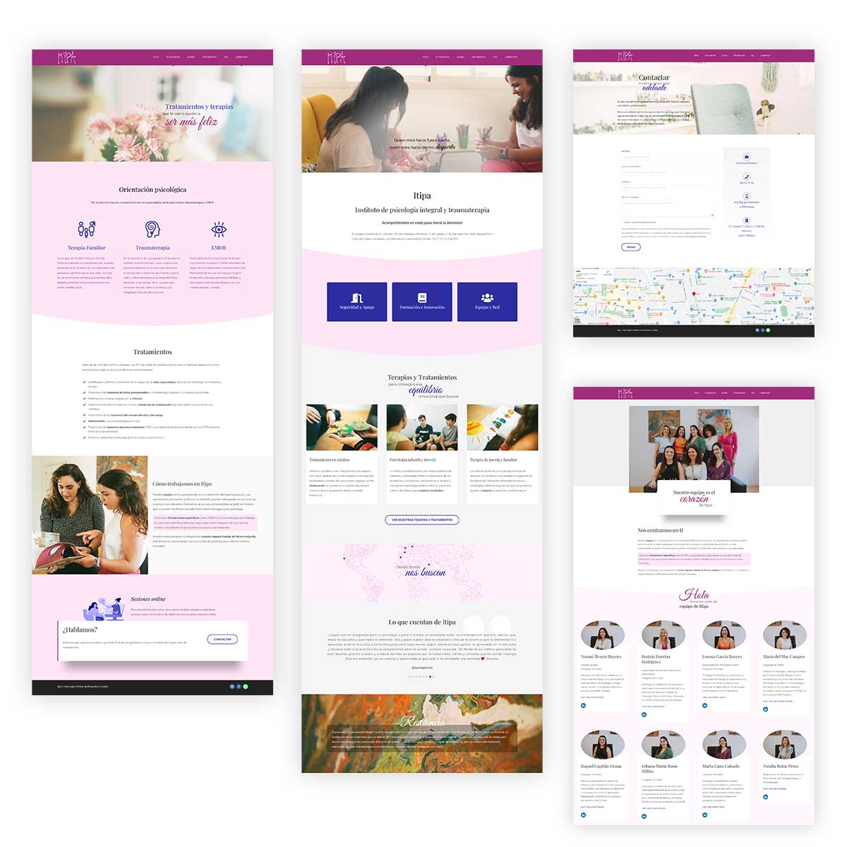 Diseño web de gabinete de psicología de Itipa con Avada